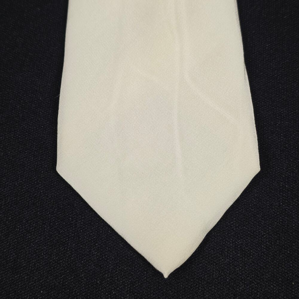 ALBERTO ZERRA Men's Cream Ivory Solid Silk Tie Formal Necktie